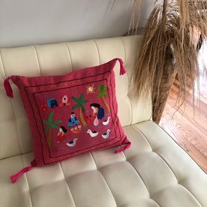 Handmade Embroidered Egyptian Cotton Pillow Cover
